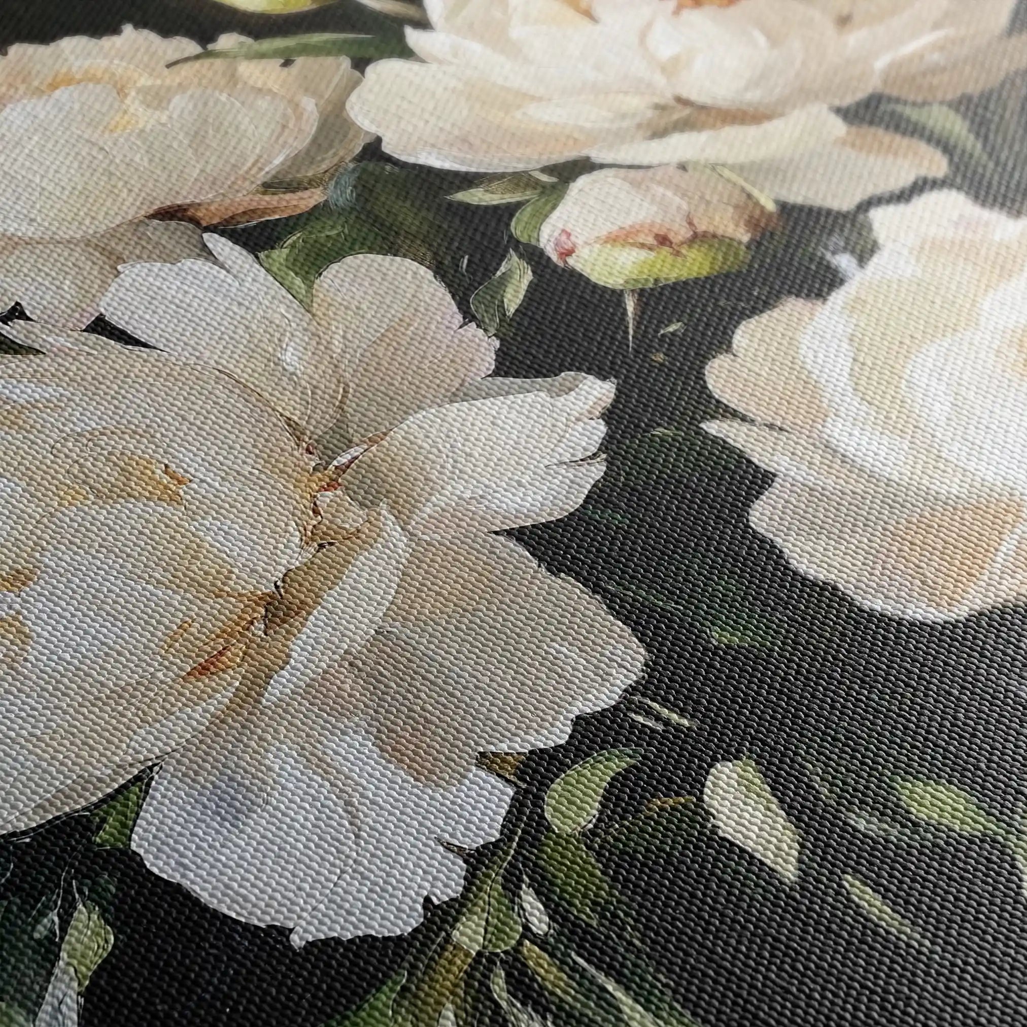Floral 1273 Canvas Art 16" x 16" / 40 x 40 cm / Black