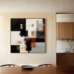 Abstract 1274 Canvas Art 16" x 16" / 40 x 40 cm / Black