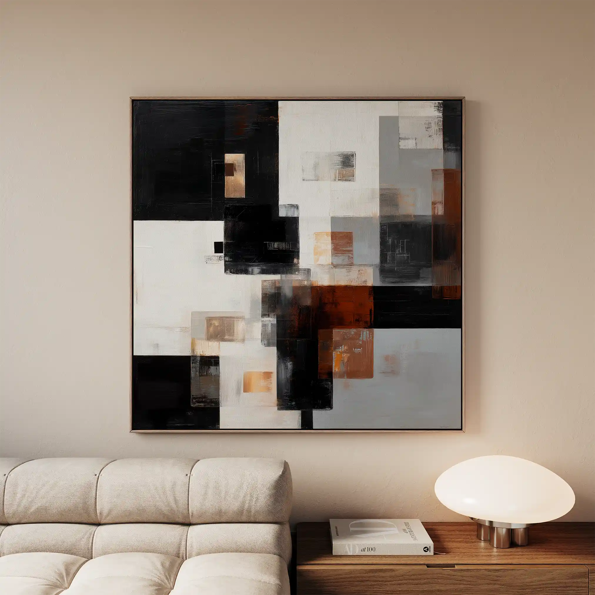 Abstract 1274 Canvas Art 60 x 60 cm / Black
