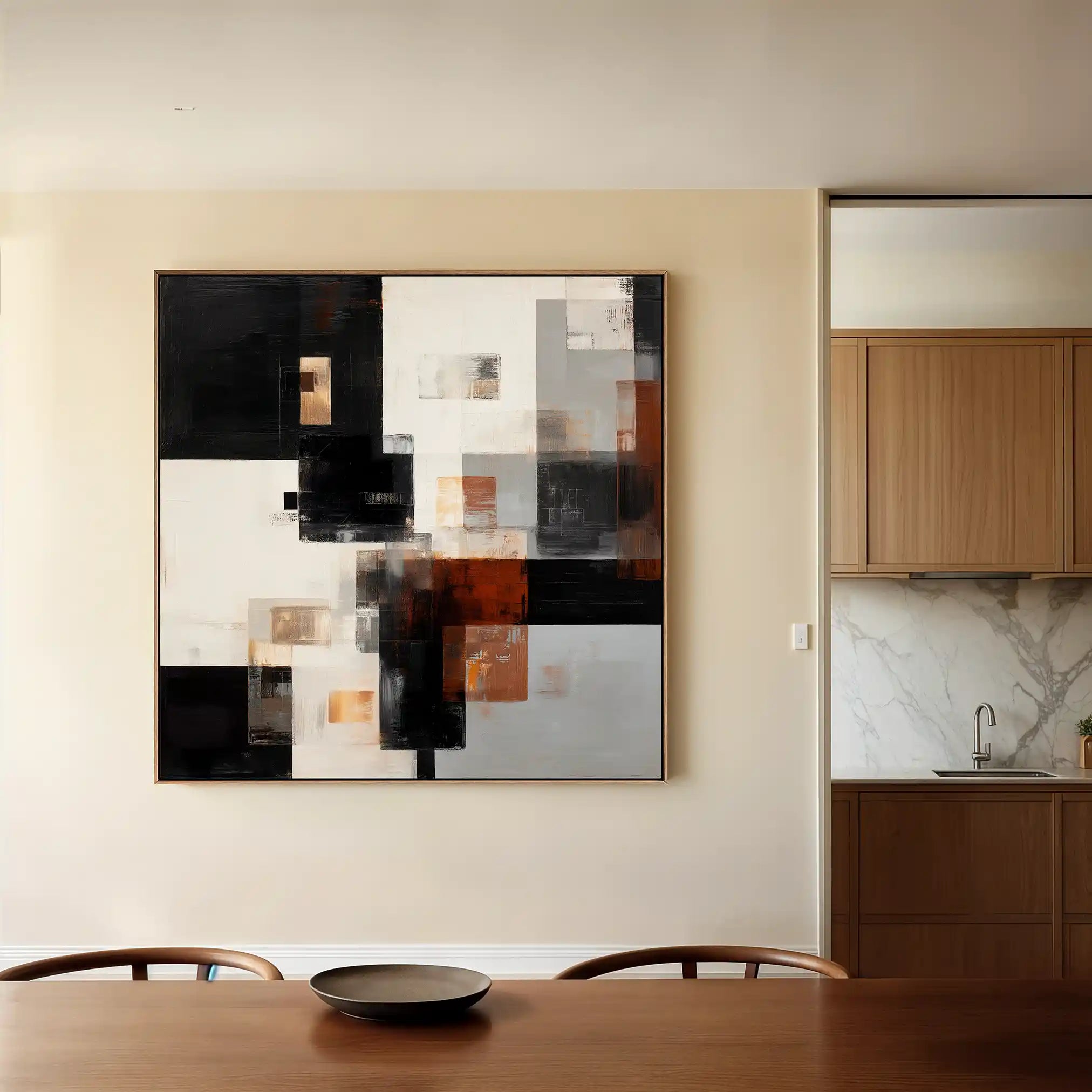 Abstract 1274 Canvas Art 60 x 60 cm / Black