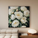 Floral 1274 Canvas Art 16" x 16" / 40 x 40 cm / Black