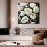 Floral 1274 Canvas Art 16" x 16" / 40 x 40 cm / Black