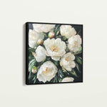 Floral 1274 Canvas Art 16" x 16" / 40 x 40 cm / Black