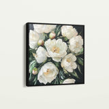Floral 1274 Canvas Art 16" x 16" / 40 x 40 cm / Black
