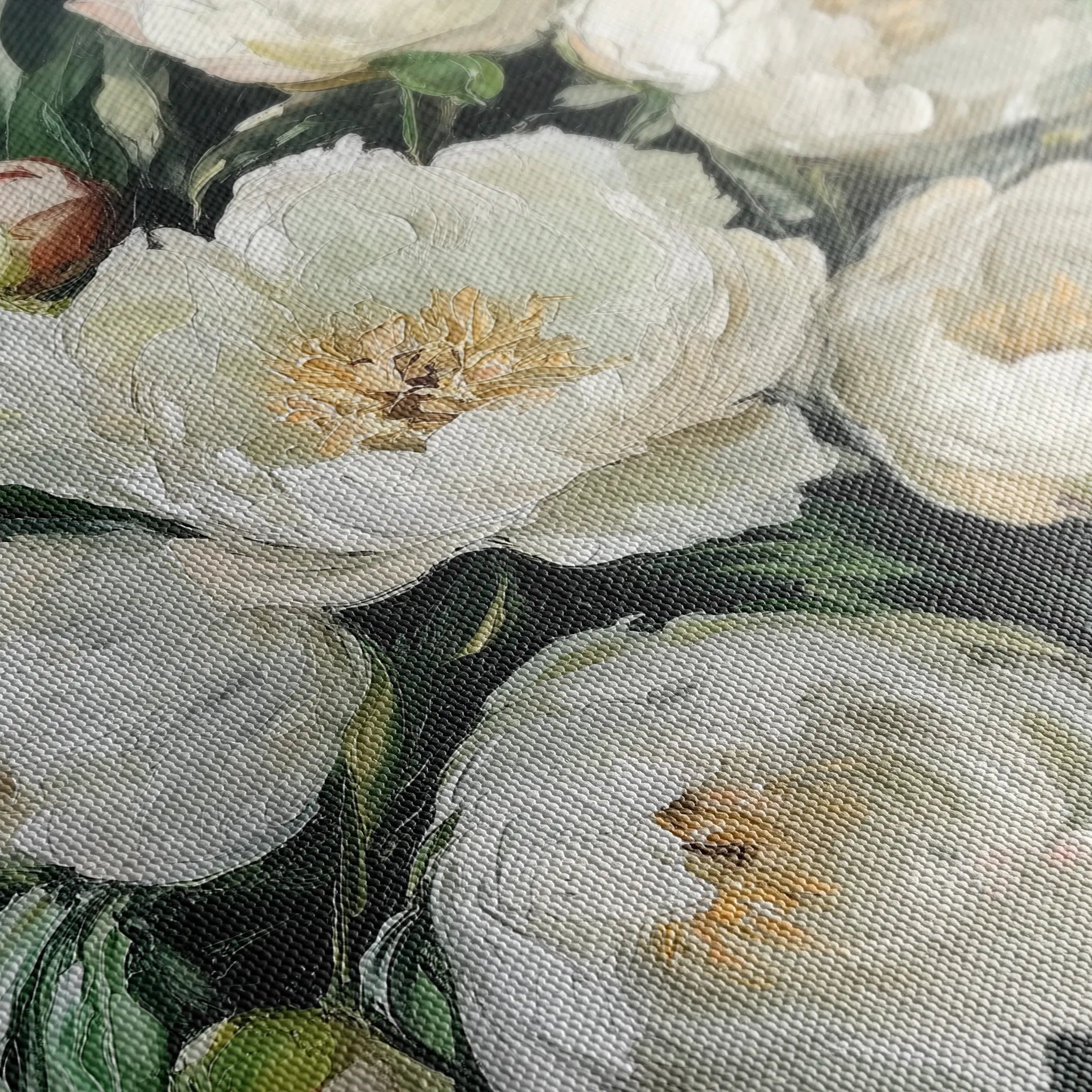 Floral 1274 Canvas Art 16" x 16" / 40 x 40 cm / Black