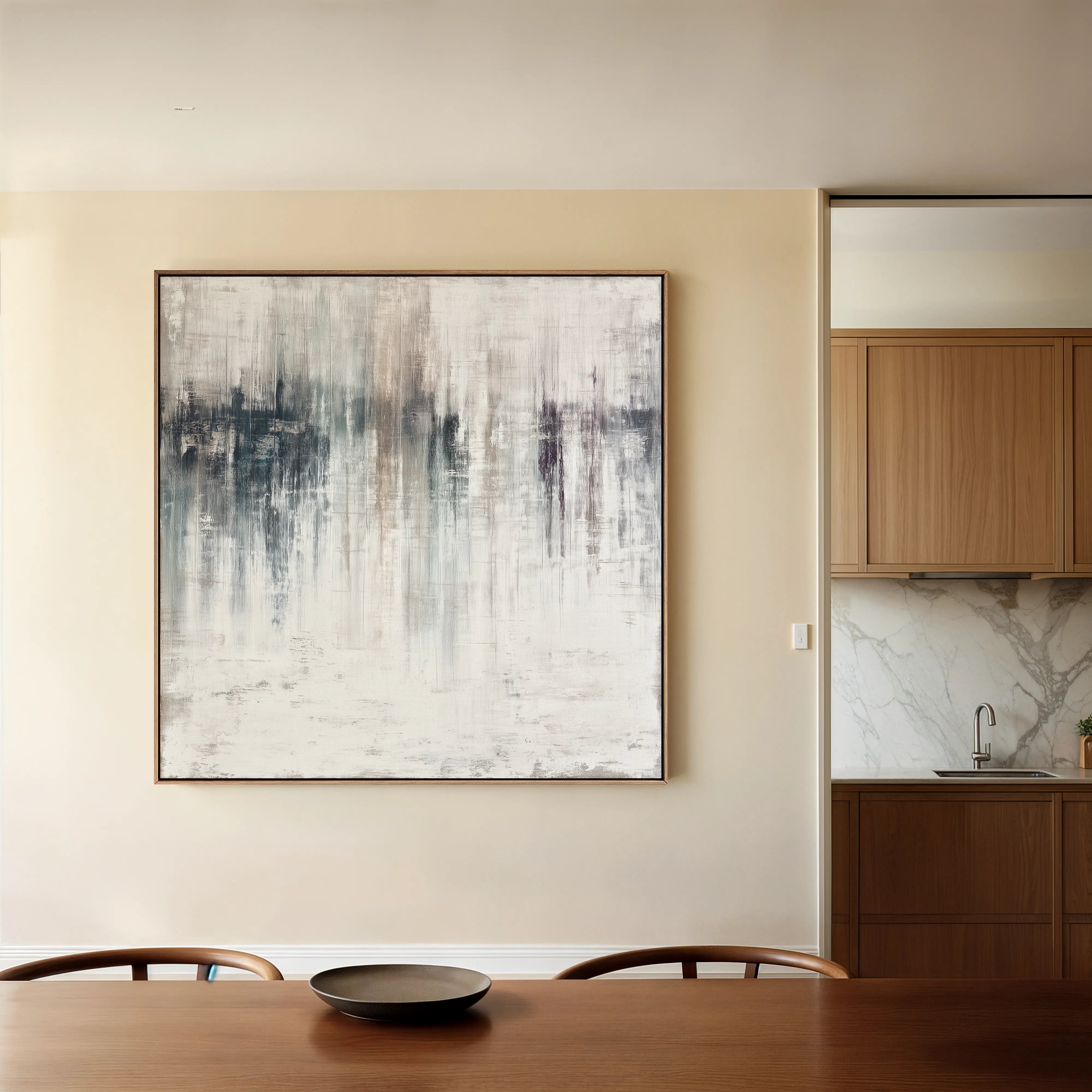 Abstract 1275 Canvas Art 16" x 16" / 40 x 40 cm / Black