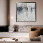 Abstract 1275 Canvas Art 16" x 16" / 40 x 40 cm / Black