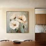 Floral 1275 Canvas Art 16" x 16" / 40 x 40 cm / Black