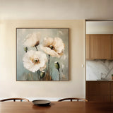 Floral 1275 Canvas Art 16" x 16" / 40 x 40 cm / Black