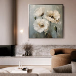 Floral 1275 Canvas Art 16" x 16" / 40 x 40 cm / Black