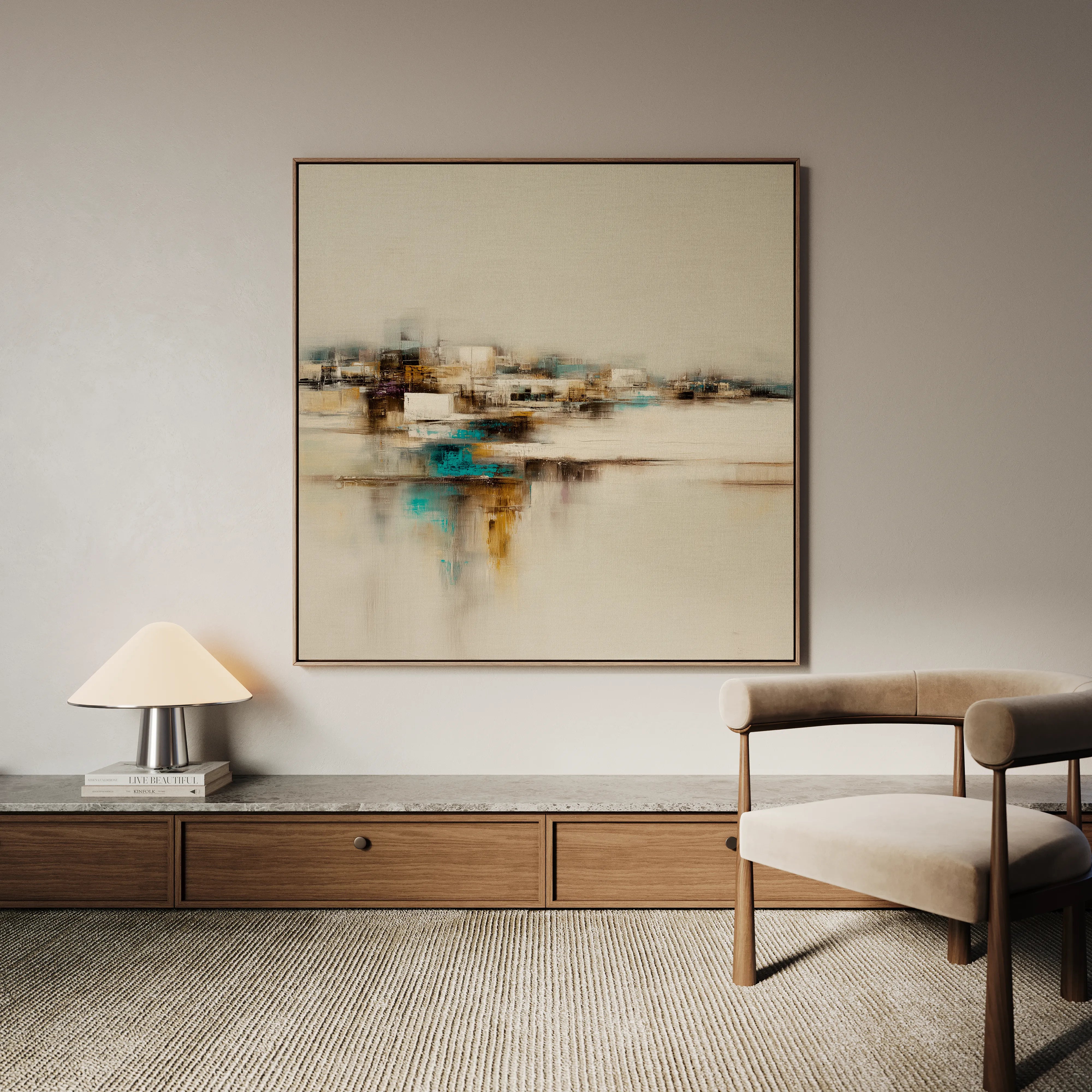 Abstract 1276 Canvas Art 16" x 16" / 40 x 40 cm / Black