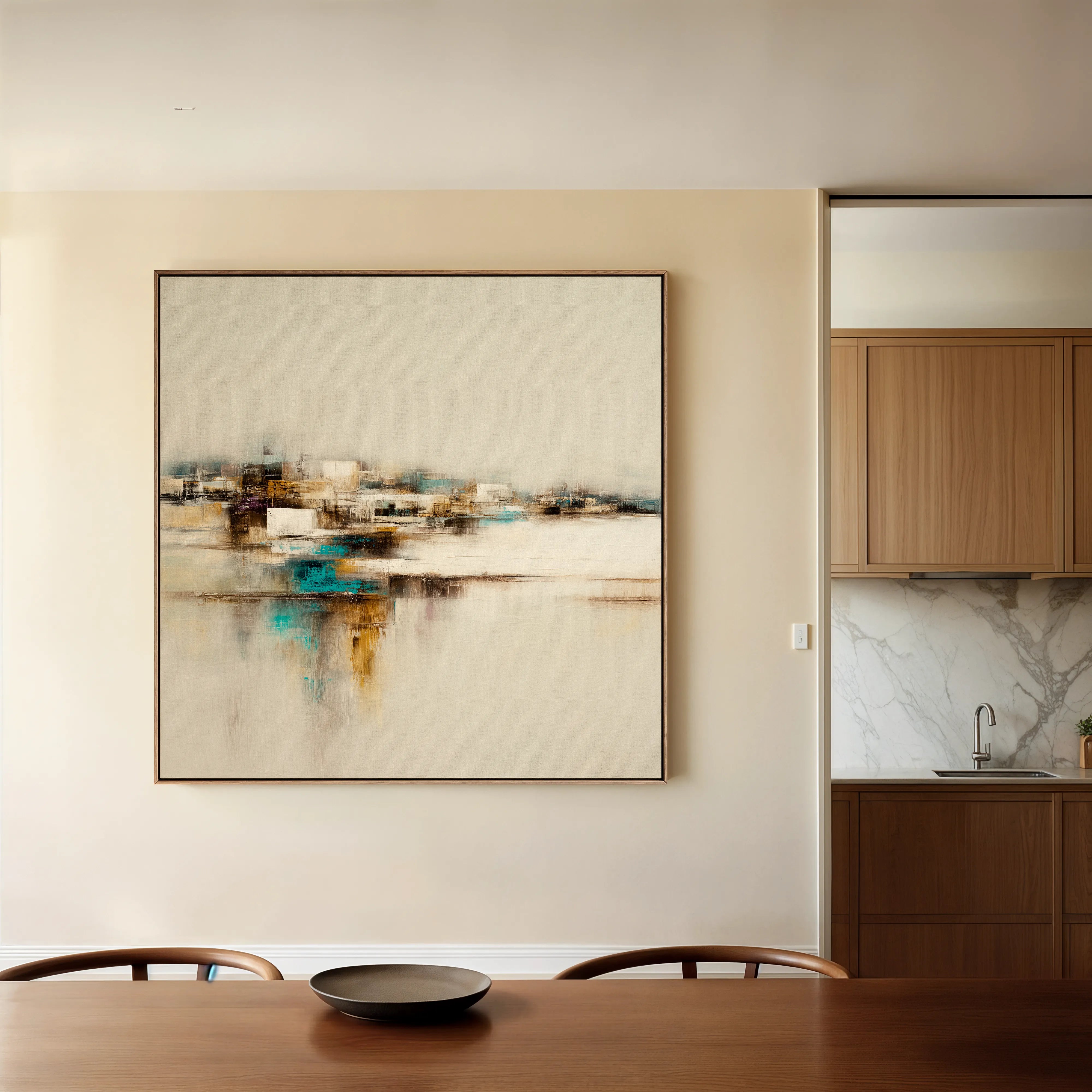 Abstract 1276 Canvas Art 16" x 16" / 40 x 40 cm / Black