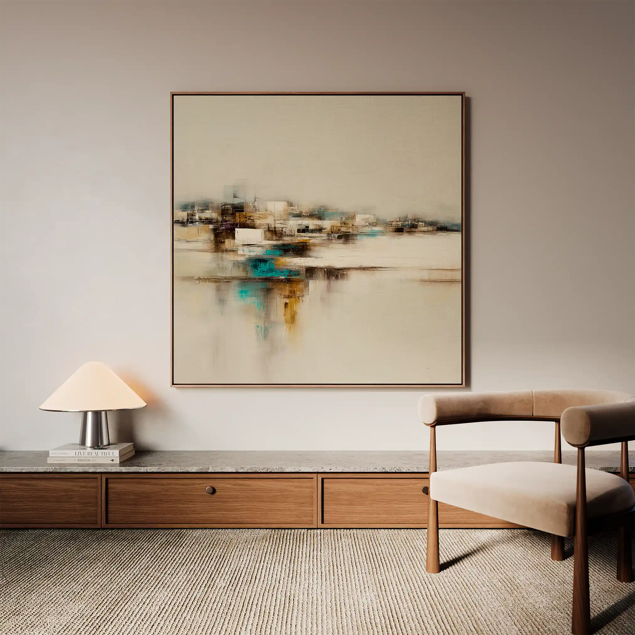 Abstract 1276 Canvas Art 60 x 60 cm / Black