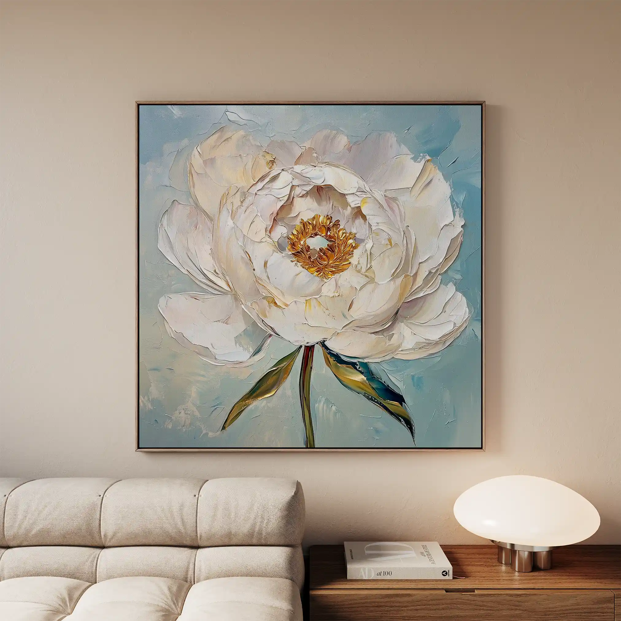 Floral 1276 Canvas Art 16" x 16" / 40 x 40 cm / Black