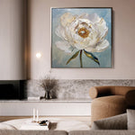 Floral 1276 Canvas Art 16" x 16" / 40 x 40 cm / Black