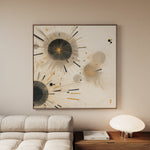Abstract 1277 Canvas Art 16" x 16" / 40 x 40 cm / Black