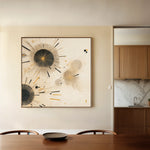 Abstract 1277 Canvas Art 16" x 16" / 40 x 40 cm / Black