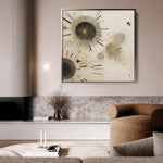 Abstract 1277 Canvas Art 16" x 16" / 40 x 40 cm / Black