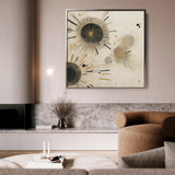 Abstract 1277 Canvas Art 16" x 16" / 40 x 40 cm / Black