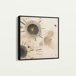 Abstract 1277 Canvas Art 16" x 16" / 40 x 40 cm / Black