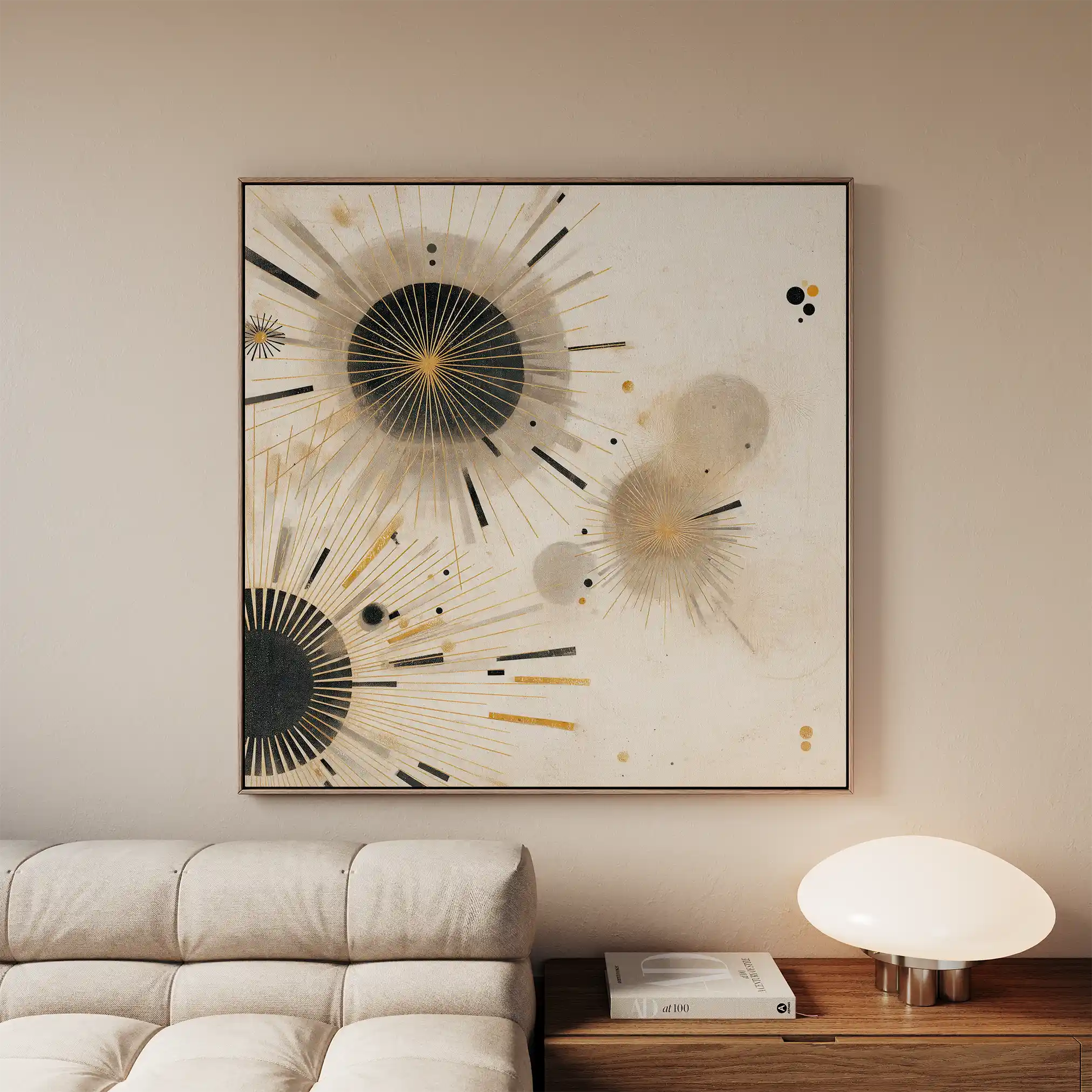 Abstract 1277 Canvas Art 60 x 60 cm / Black