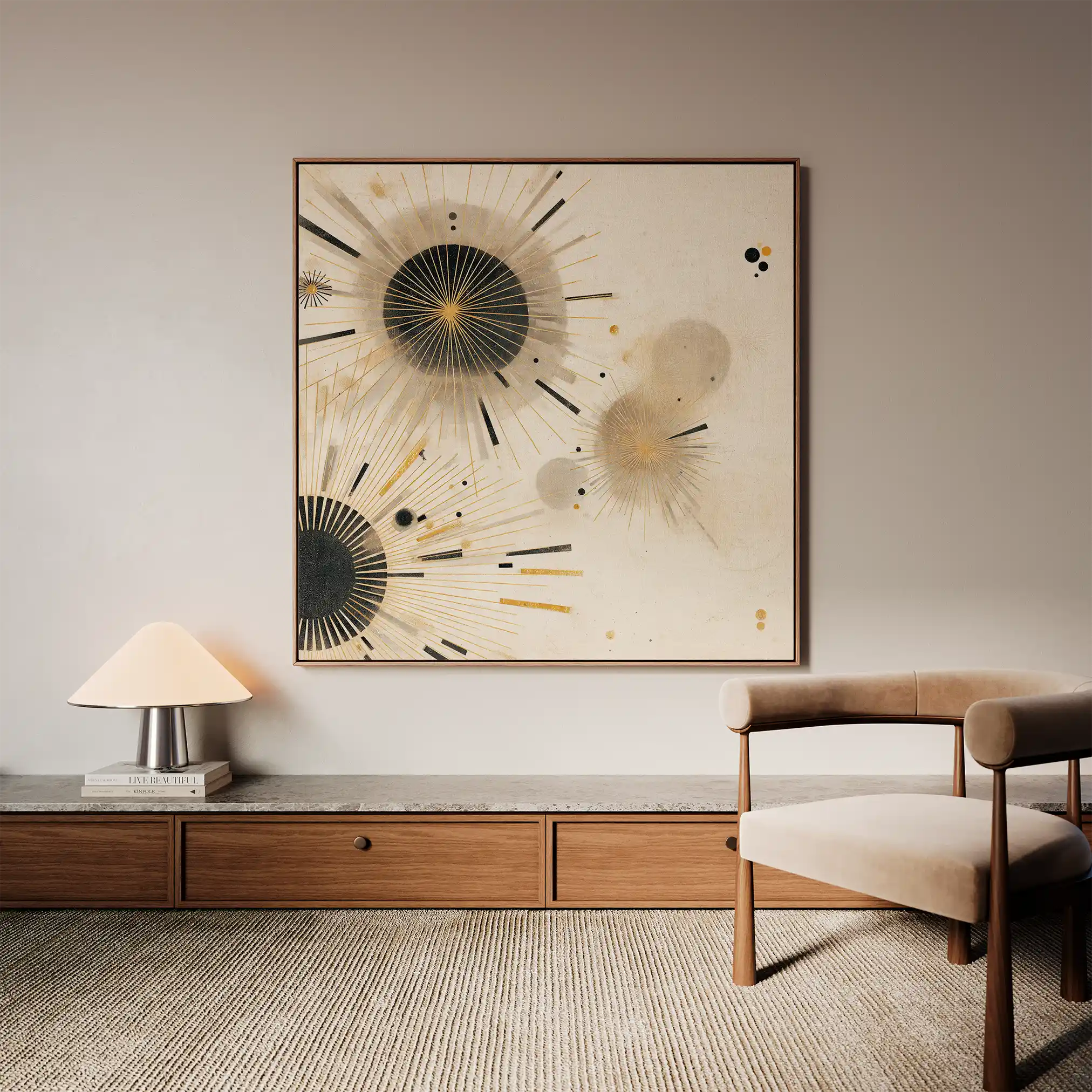 Abstract 1277 Canvas Art 60 x 60 cm / Black