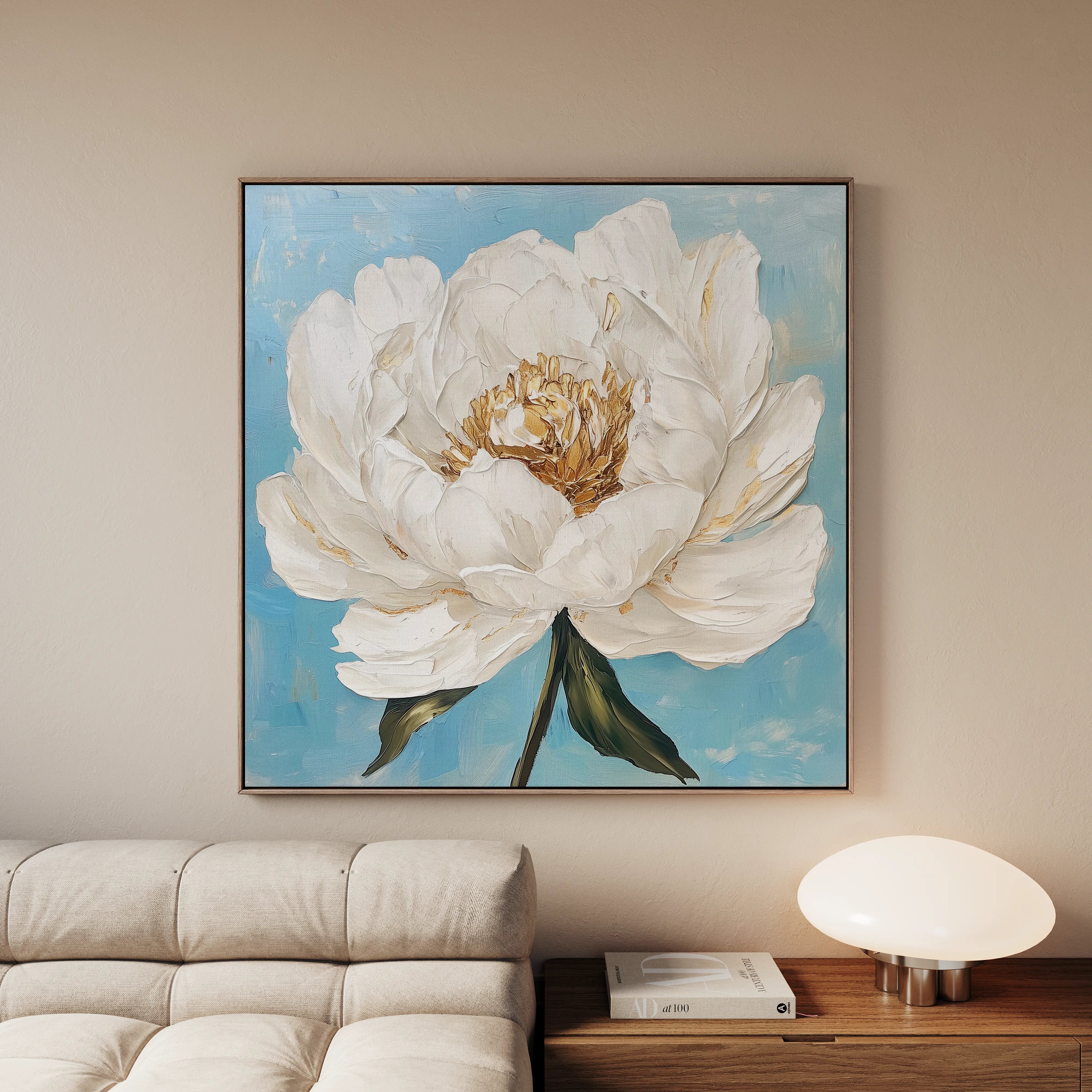 Floral 1277 Canvas Art 16" x 16" / 40 x 40 cm / Black