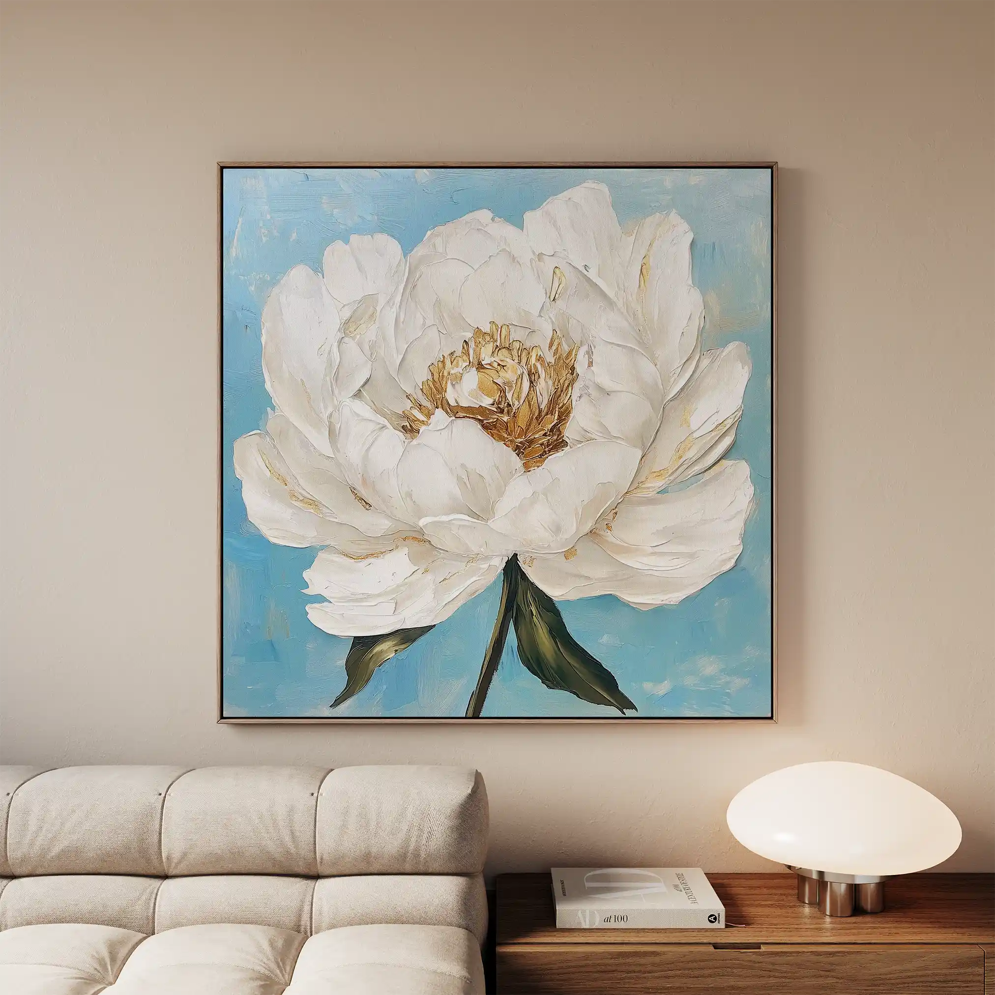 Floral 1277 Canvas Art 60 x 60 cm / Black
