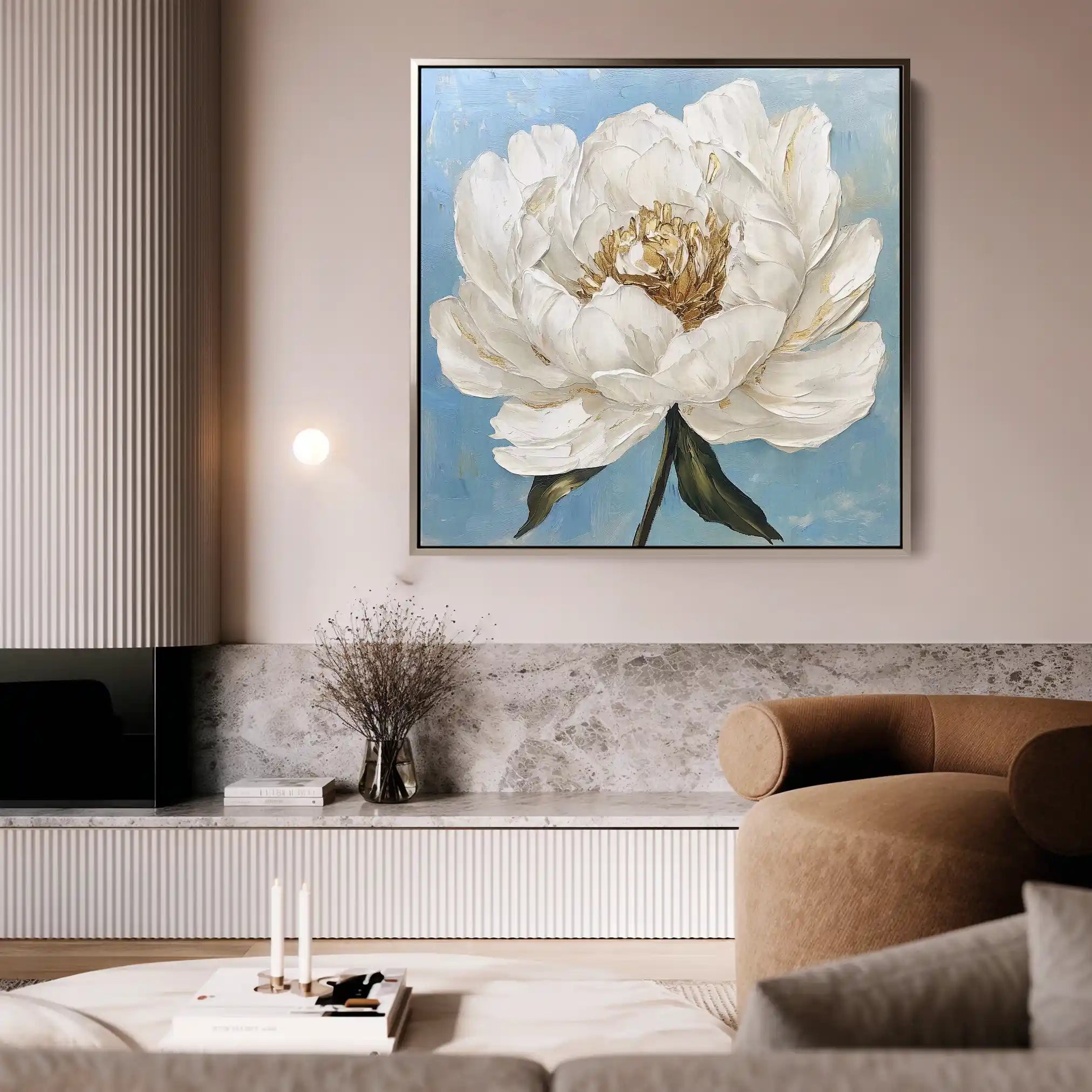 Floral 1277 Canvas Art 60 x 60 cm / Black