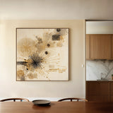 Abstract 1278 Canvas Art 16" x 16" / 40 x 40 cm / Black