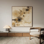 Abstract 1278 Canvas Art 16" x 16" / 40 x 40 cm / Black