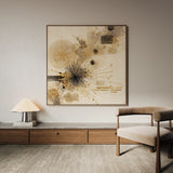 Abstract 1278 Canvas Art 16" x 16" / 40 x 40 cm / Black