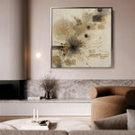 Abstract 1278 Canvas Art 16" x 16" / 40 x 40 cm / Black