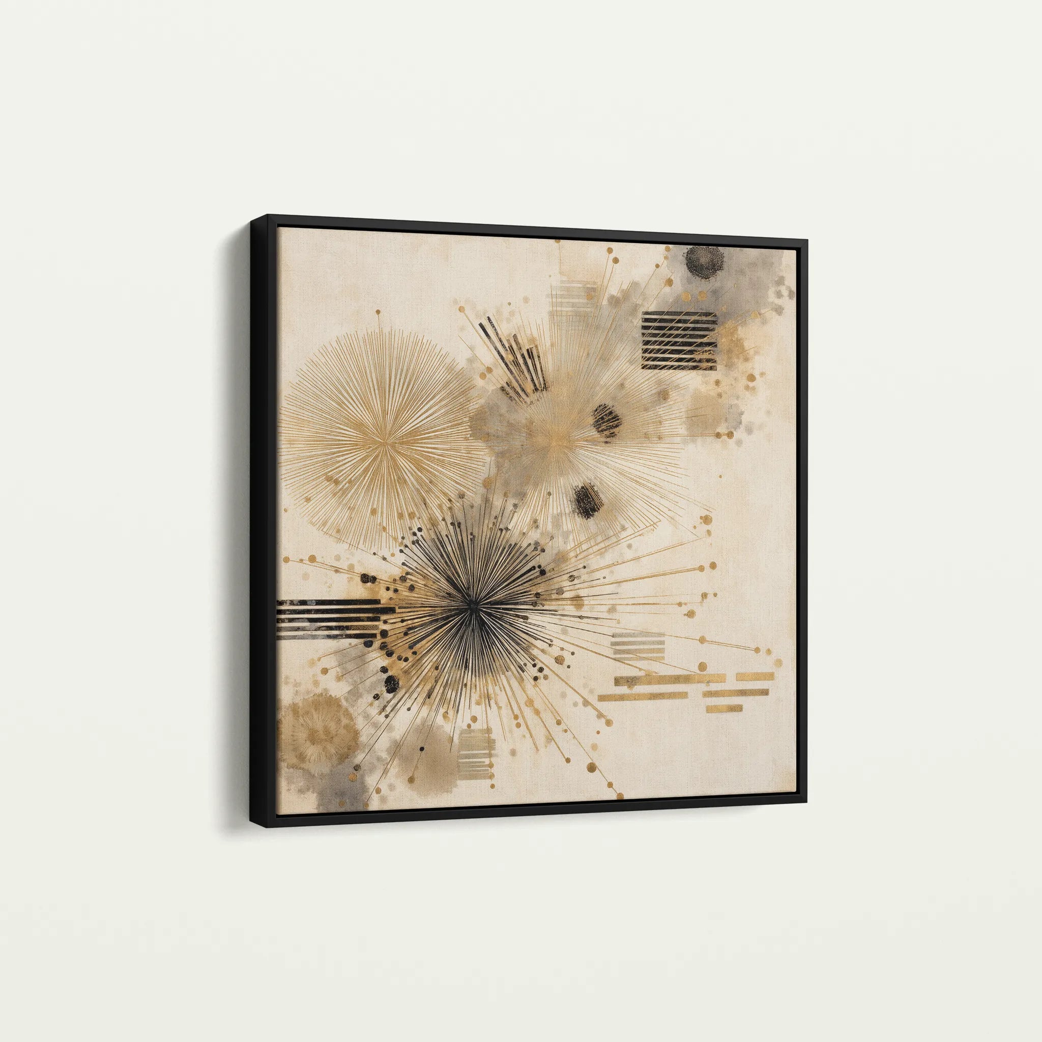 Abstract 1278 Canvas Art 16" x 16" / 40 x 40 cm / Black
