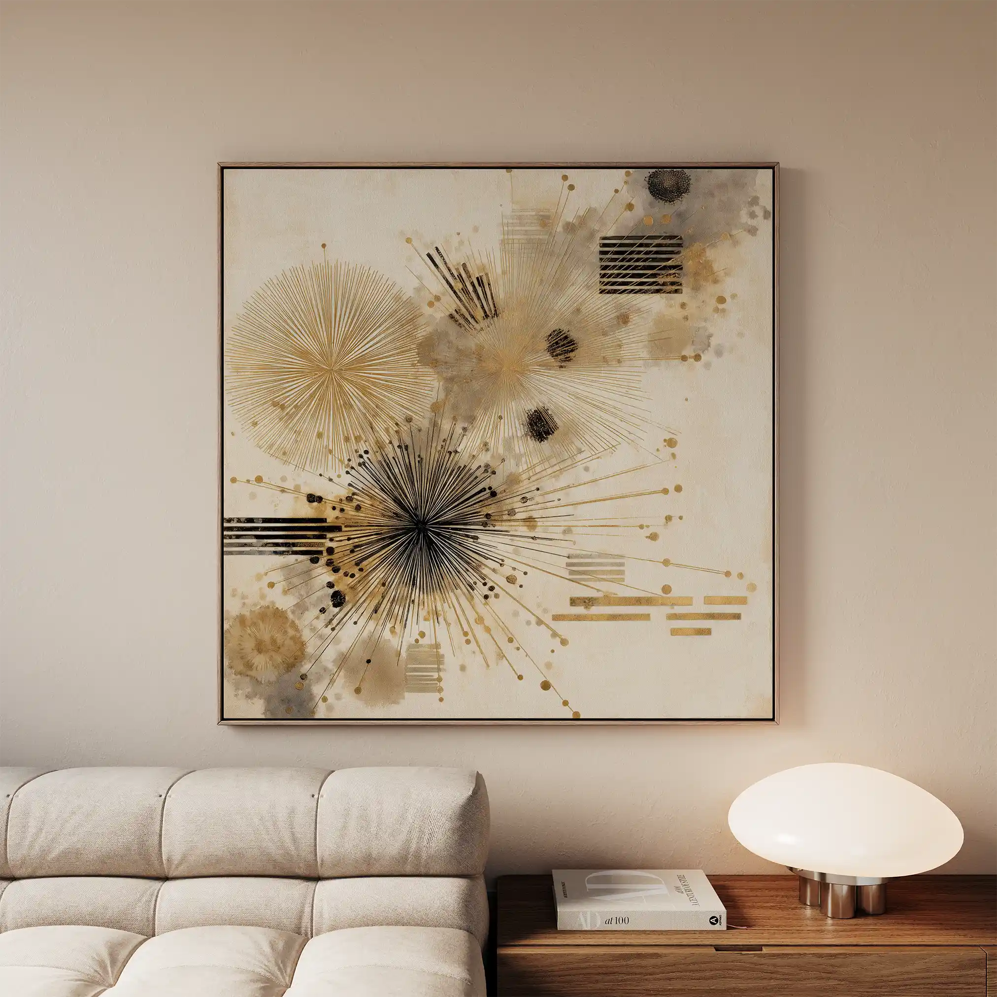 Abstract 1278 Canvas Art 60 x 60 cm / Black
