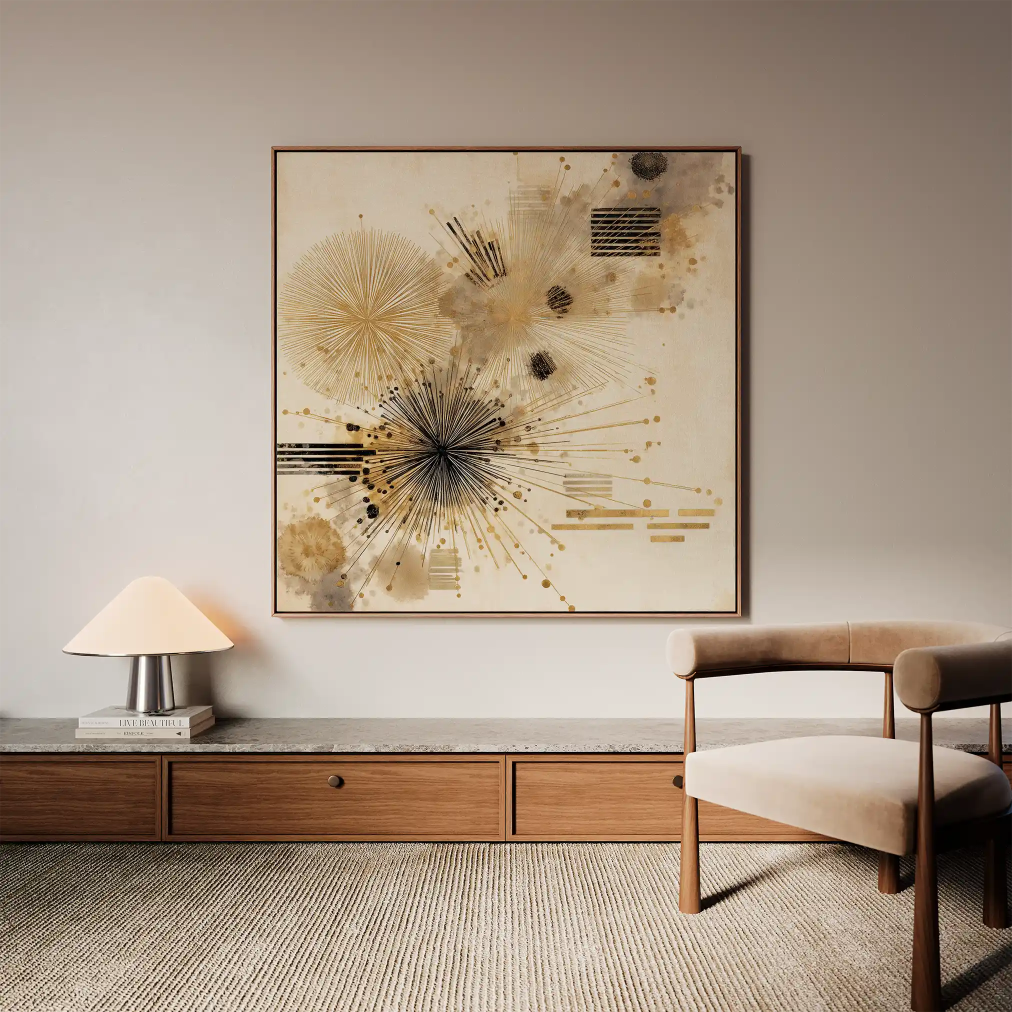 Abstract 1278 Canvas Art 60 x 60 cm / Black