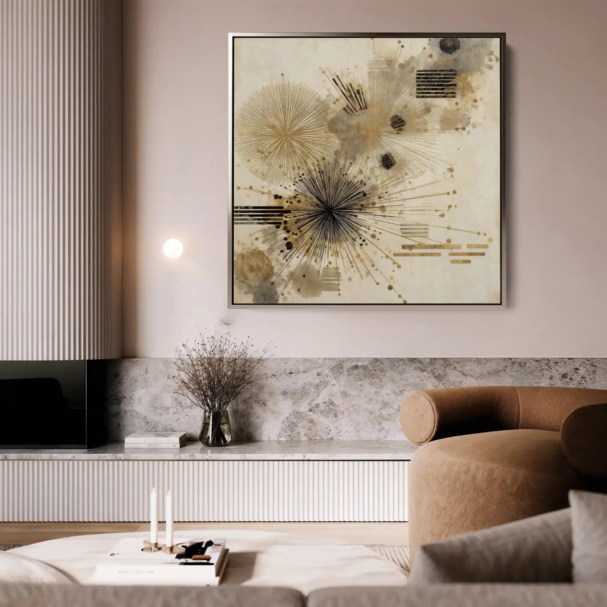 Abstract 1278 Canvas Art 60 x 60 cm / Black