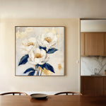 Floral 1278 Canvas Art 16" x 16" / 40 x 40 cm / Black