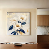 Floral 1278 Canvas Art 16" x 16" / 40 x 40 cm / Black