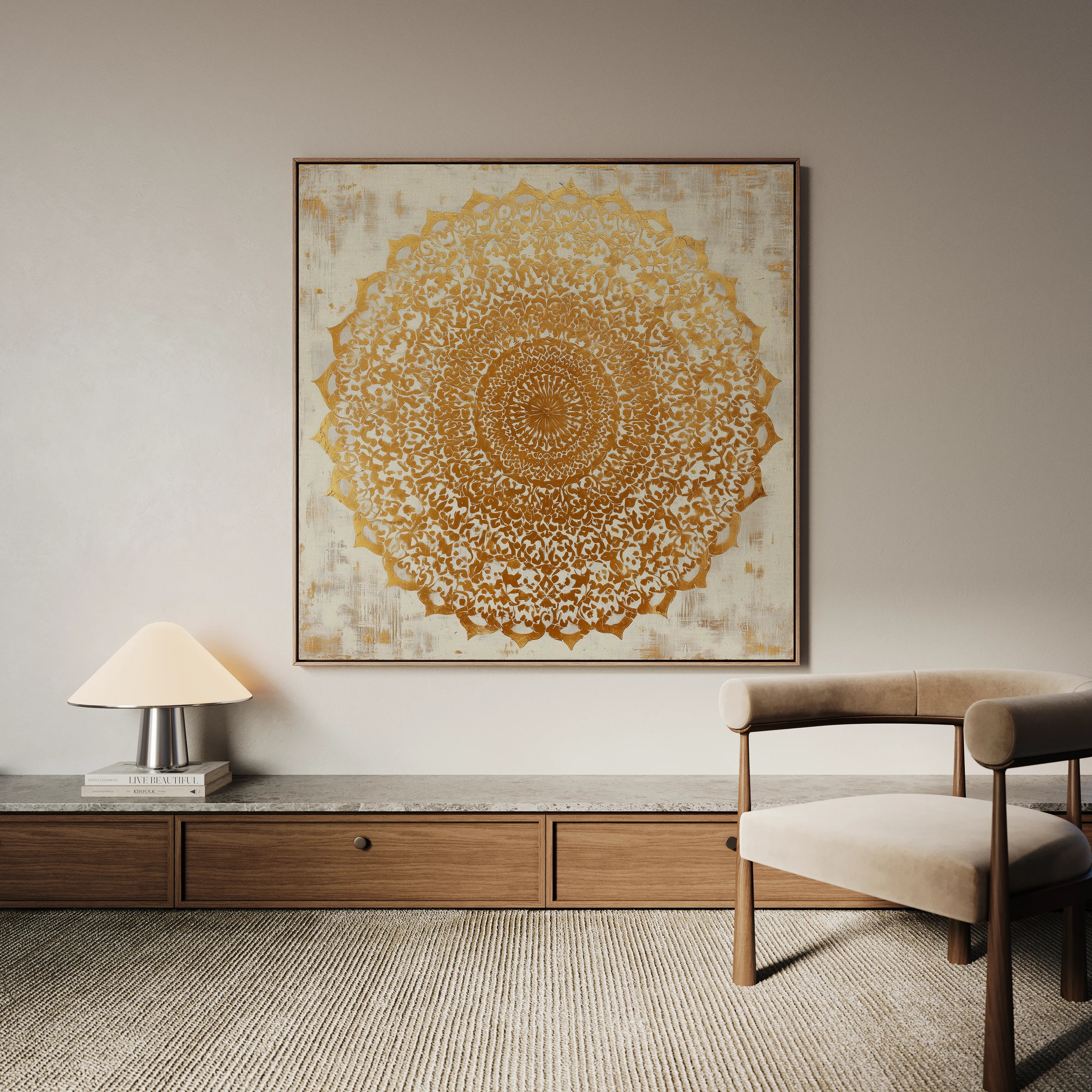 Abstract 1279 Canvas Art 16" x 16" / 40 x 40 cm / Black