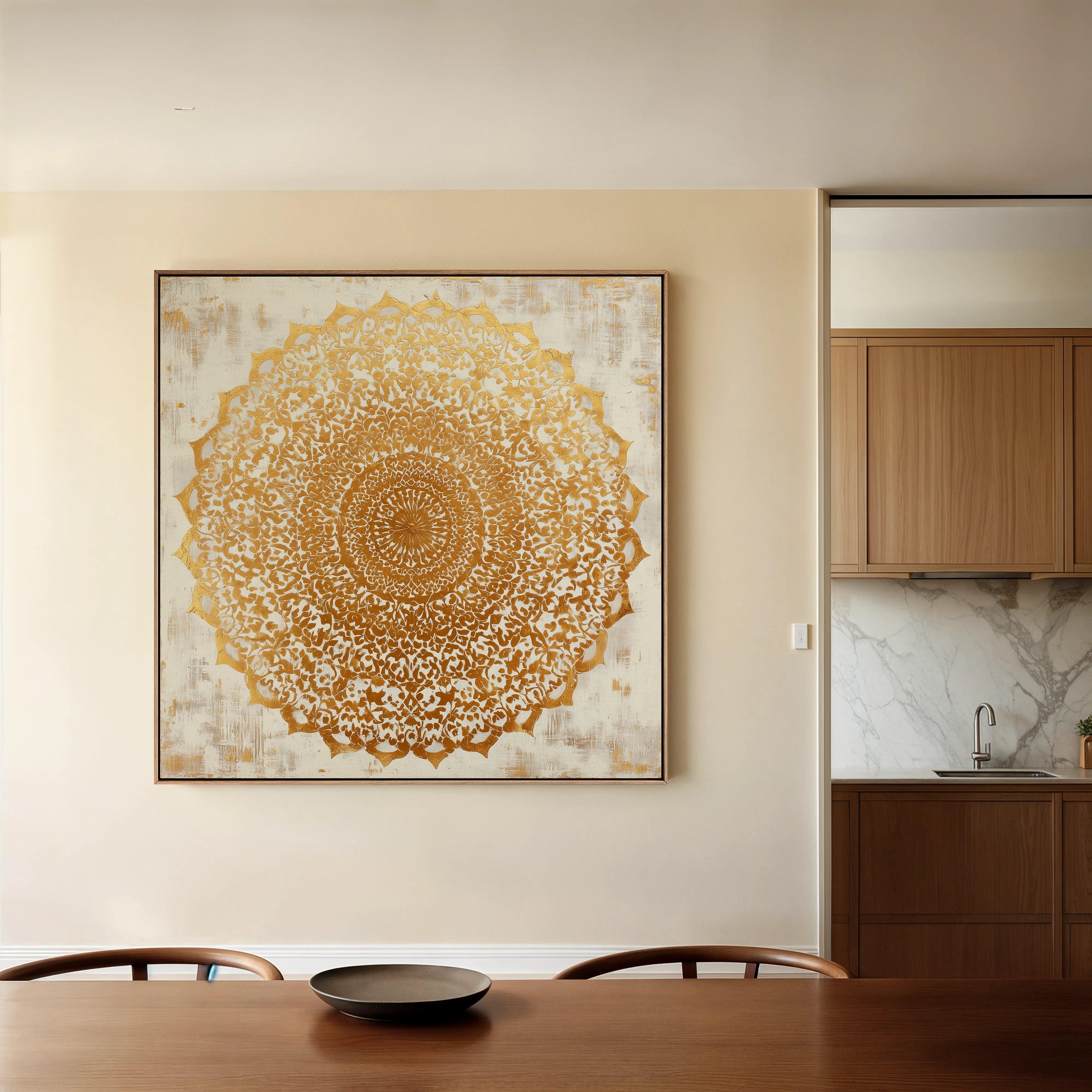Abstract 1279 Canvas Art 16" x 16" / 40 x 40 cm / Black