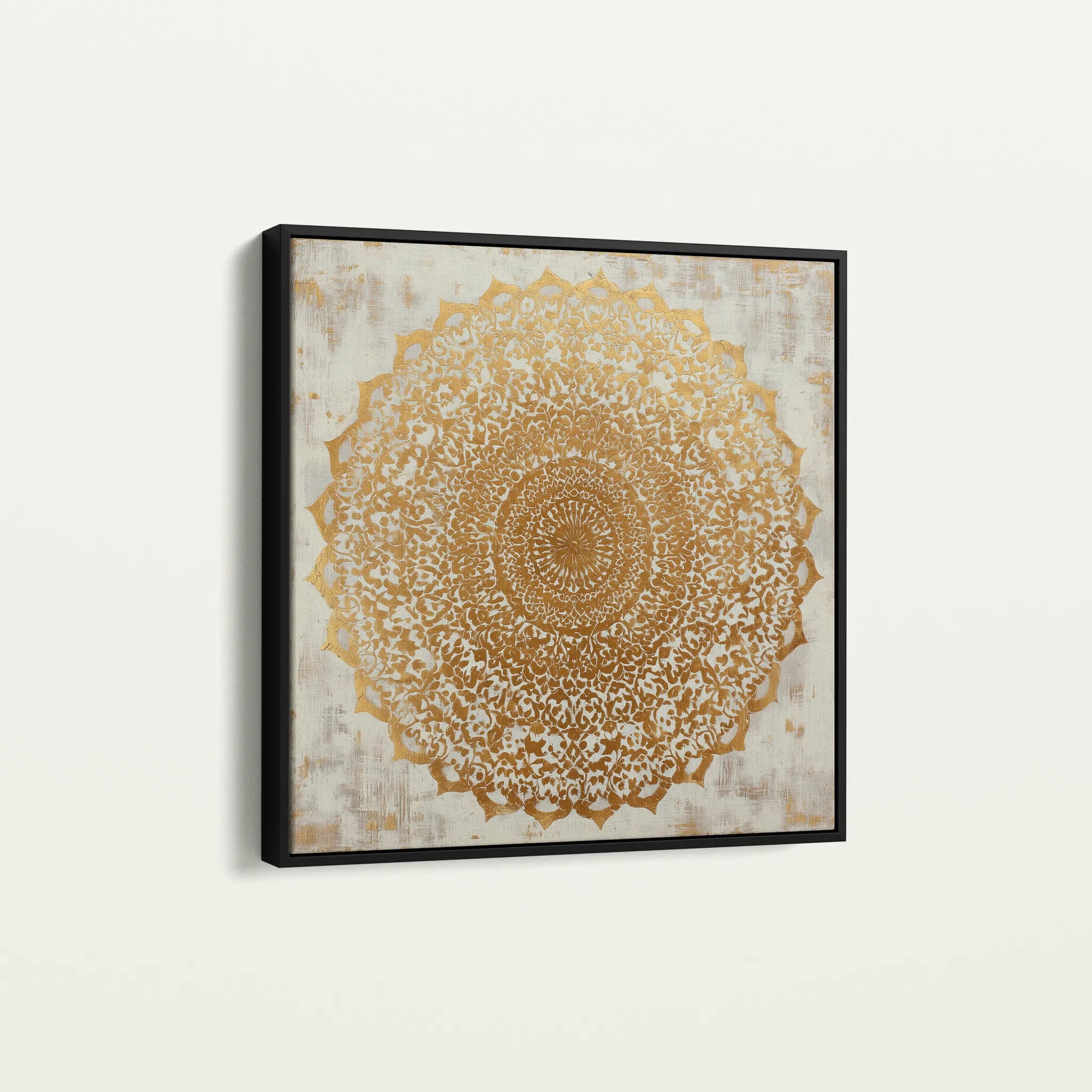 Abstract 1279 Canvas Art 16" x 16" / 40 x 40 cm / Black