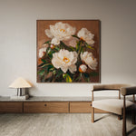 Floral 1279 Canvas Art 16" x 16" / 40 x 40 cm / Black