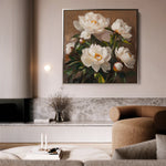 Floral 1279 Canvas Art 16" x 16" / 40 x 40 cm / Black