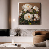 Floral 1279 Canvas Art 16" x 16" / 40 x 40 cm / Black