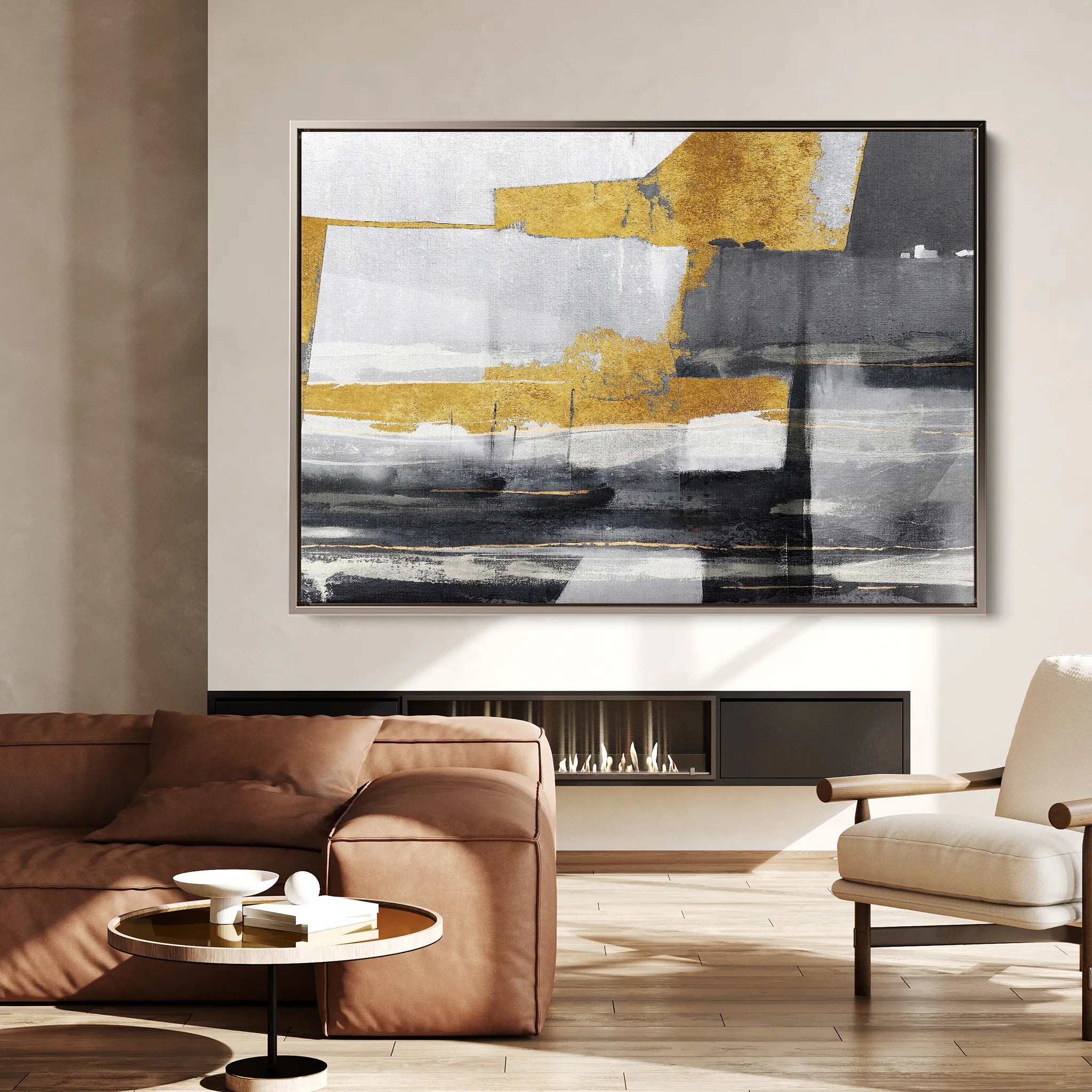 Abstract 128 Canvas Art 18" x 24" / 45 x 60 cm / Black