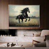 Horses 128 Canvas Art 18" x 24" / 45 x 60 cm / Black