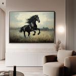 Horses 128 Canvas Art 18" x 24" / 45 x 60 cm / Black