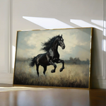 Horses 128 Canvas Art 60 x 40 cm / Black