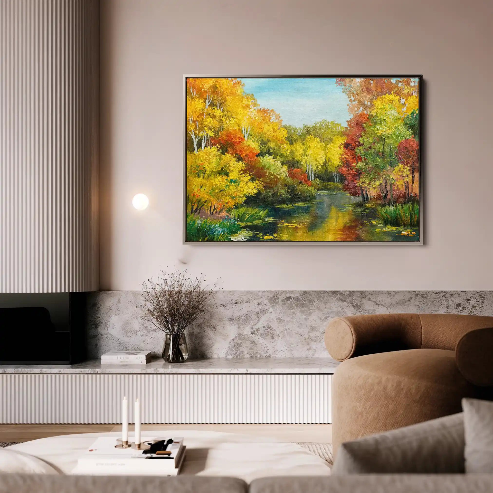 Landscape 128 Canvas Art 60 x 40 cm / Black